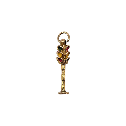 9ct 375 Yellow Gold Traffic Lights Charm 1950 L 1.5 cm 0.7 g.