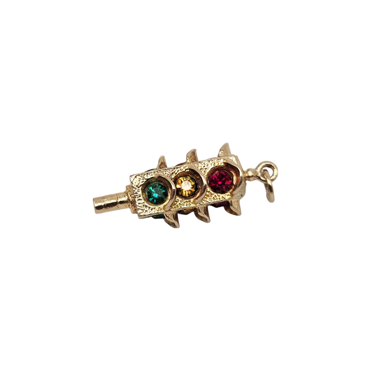 9ct 375 Yellow Gold Traffic Lights Charm 1968 L 2.0 cm 3.2 g.