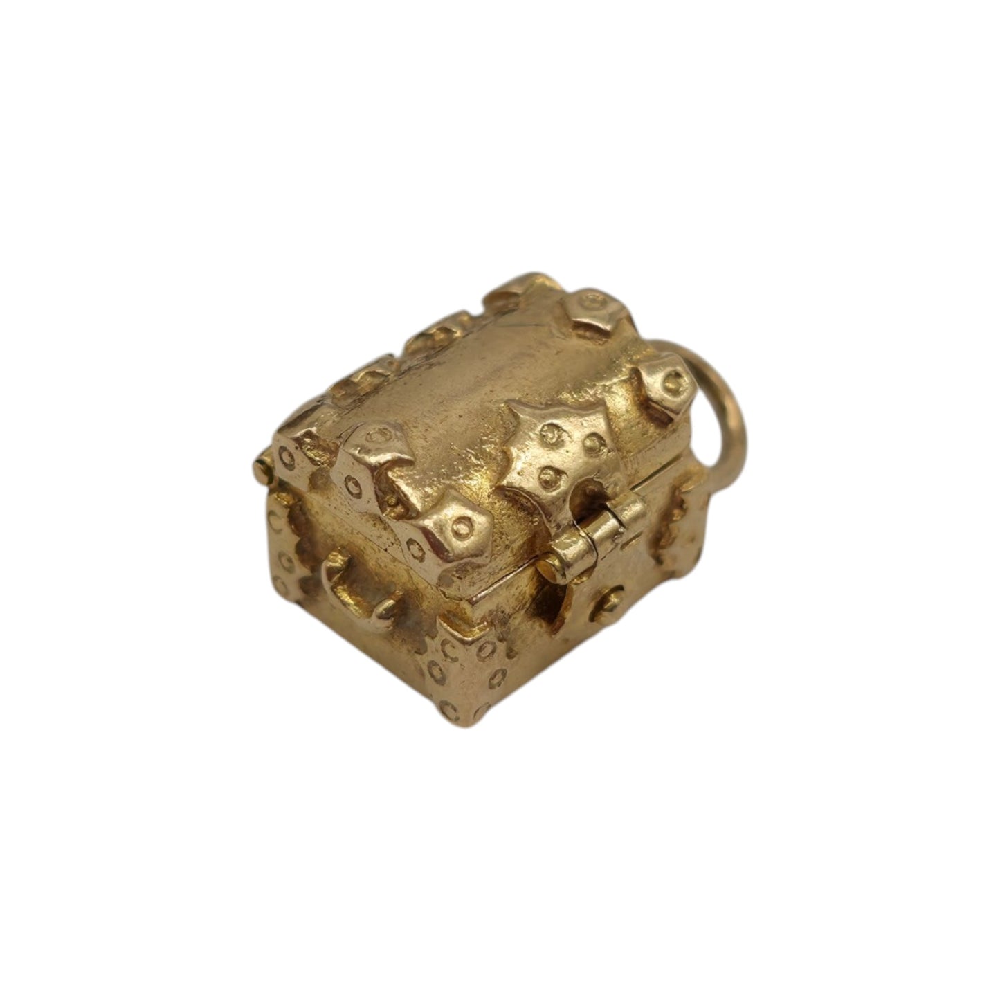 9ct 375 Yellow Gold Treasure Chest Opening Charm 1965 L 1.0 cm 2.7 g.