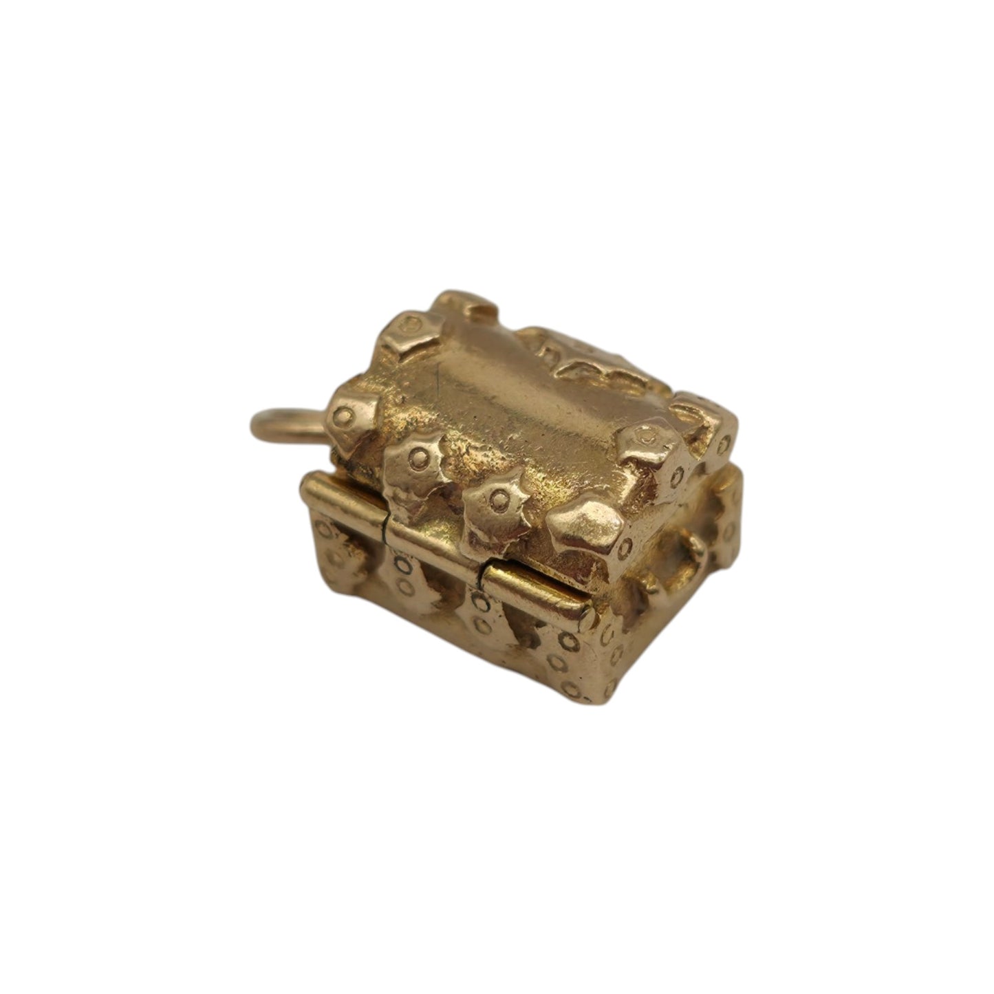 9ct 375 Yellow Gold Treasure Chest Opening Charm 1965 L 1.0 cm 2.7 g.