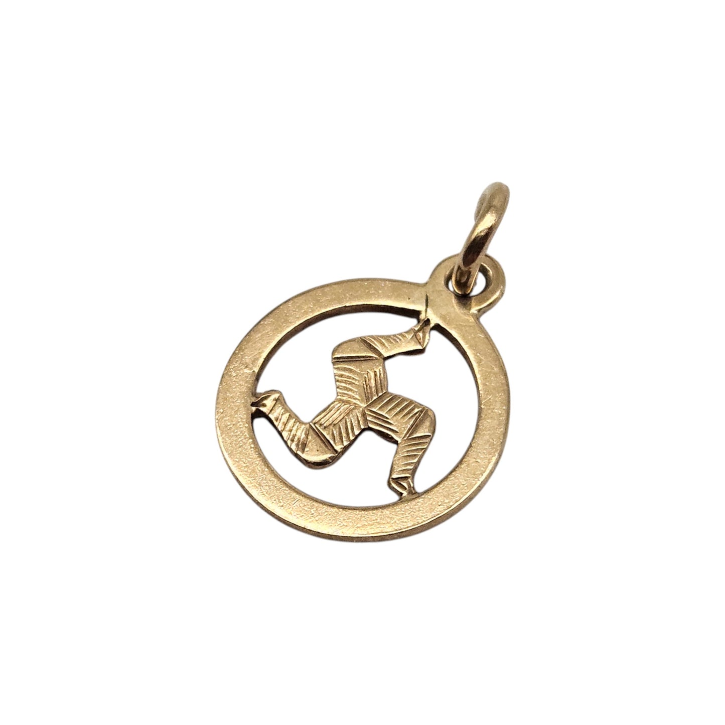 9ct Yellow Gold Triskelion IoM Charm c.1960's L 1.1 cm 0.5 g.