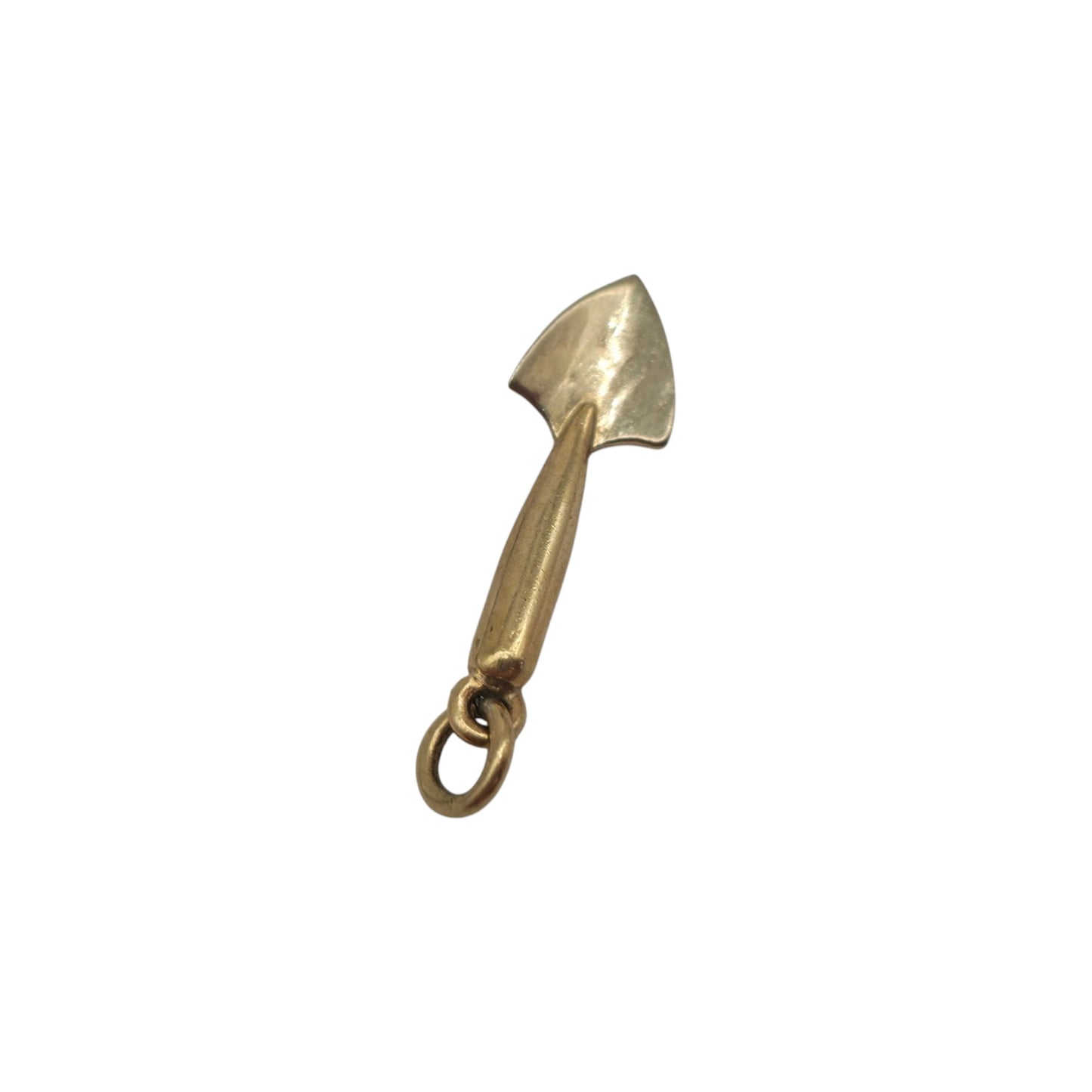 9ct 375 Yellow & White Gold Trowel Charm 1950 L 1.6 cm 0.6 g.