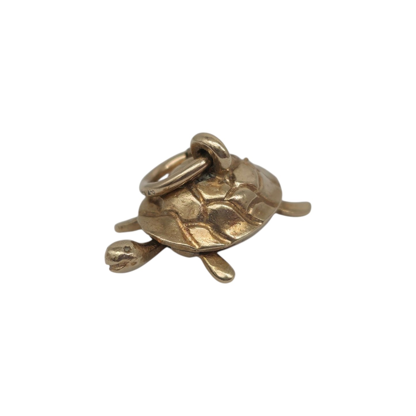 9ct 375 Yellow Gold Turtle Charm 1957 L 1.5 cm 1.6 g.