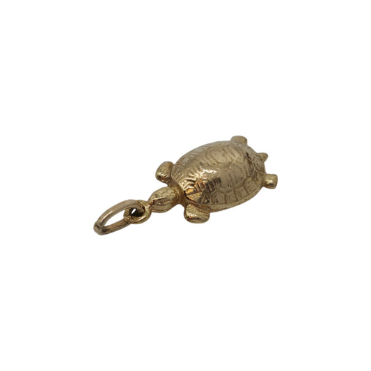 9ct 375 Yellow Gold Turtle Charm 1990 L 1.4 cm 1.9 g.