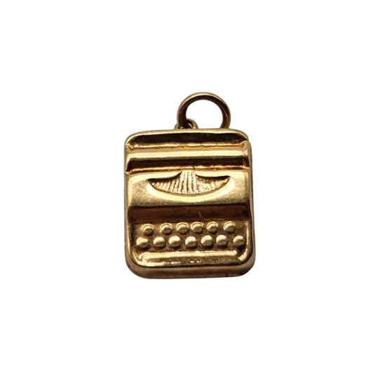 9ct 375 Yellow Gold Typewriter Charm c.1980 L 1.3 cm 1.0 g.