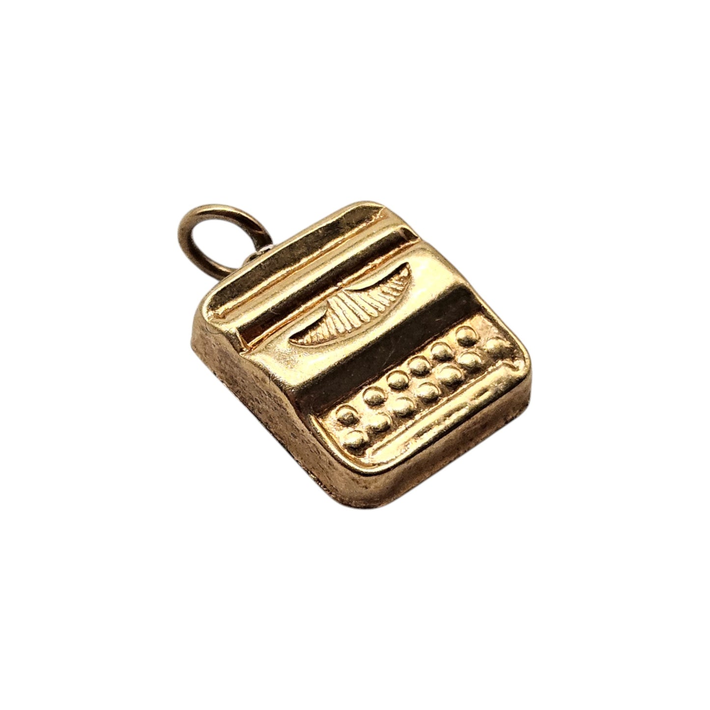 9ct 375 Yellow Gold Typewriter Charm c.1980 L 1.3 cm 1.0 g.