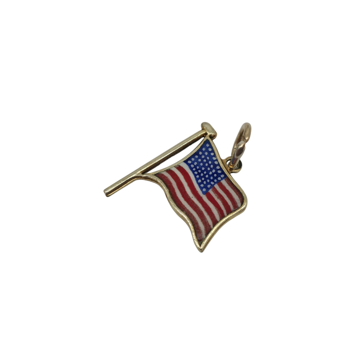 9ct 375 Yellow Gold & Enamel United States Flag 1958 L 1.5 cm 1.1 g.