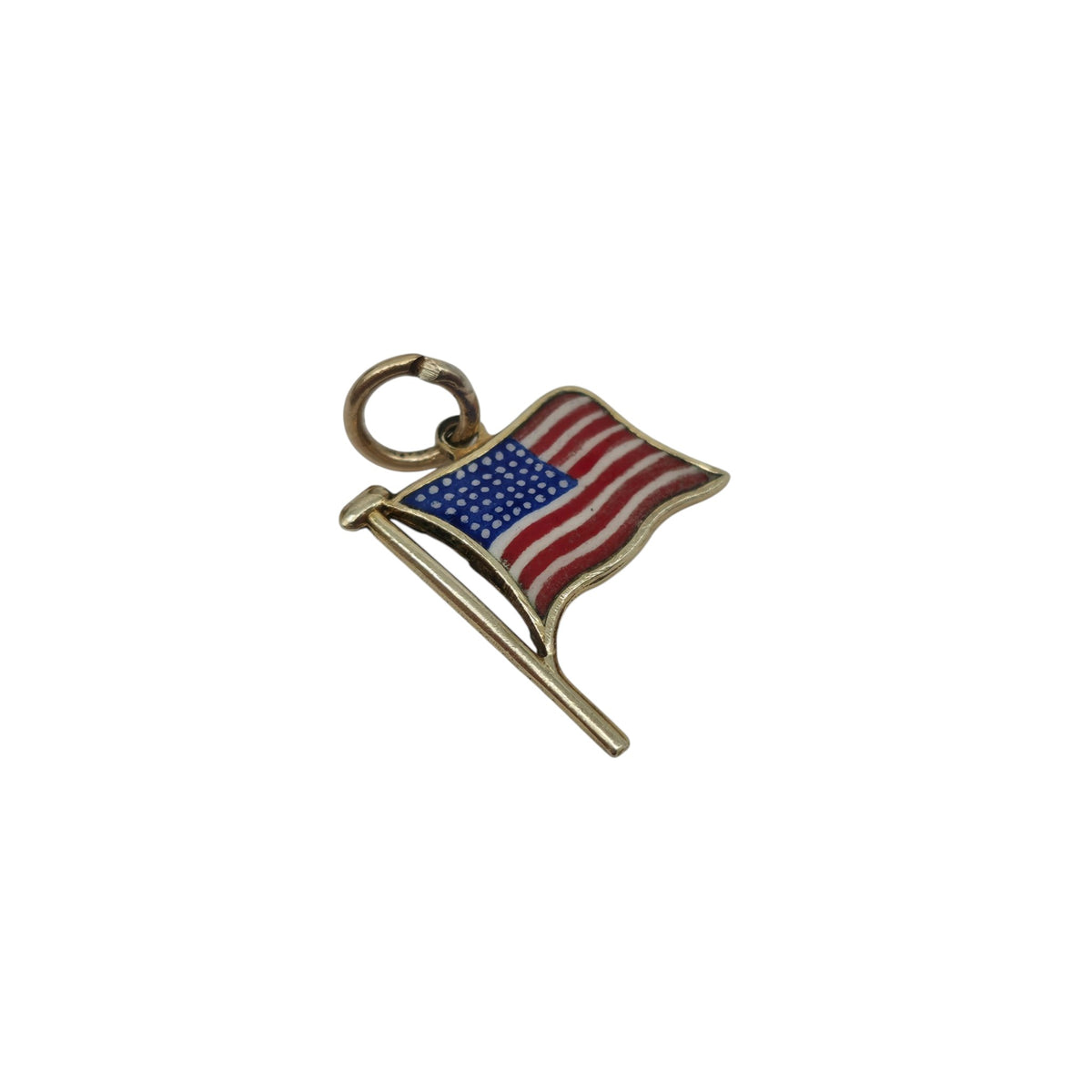 9ct 375 Yellow Gold & Enamel United States Flag 1958 L 1.5 cm 1.1 g.