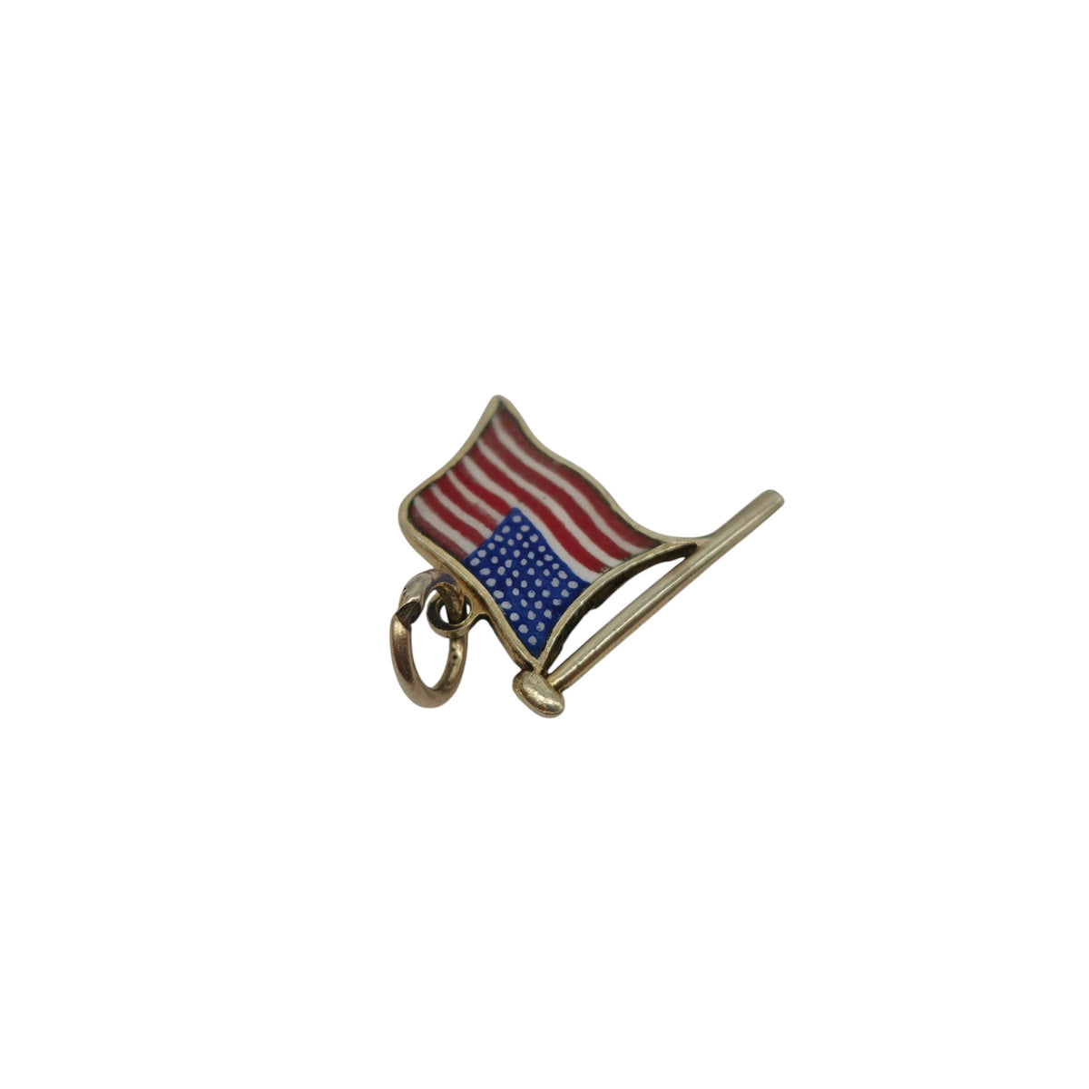 9ct 375 Yellow Gold & Enamel United States Flag 1958 L 1.5 cm 1.1 g.