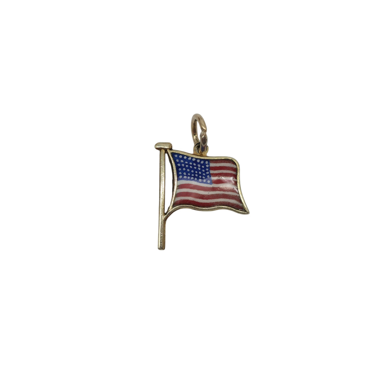 9ct 375 Yellow Gold & Enamel United States Flag 1958 L 1.5 cm 1.1 g.