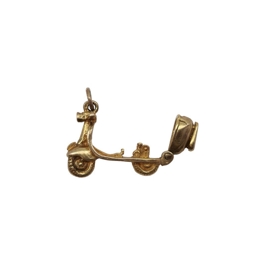 9ct 375 Yellow Gold Vespa Scooter Opening Charm 1963 L 2.0 cm 3.2 g.