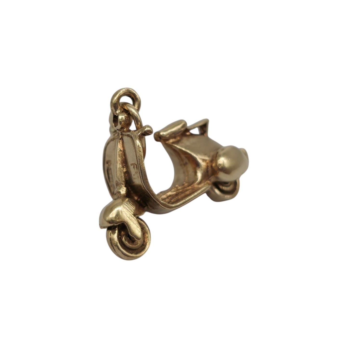 9ct 375 Yellow Gold Vespa Scooter Charm c.1960's L 1.8 cm 3.0 g.
