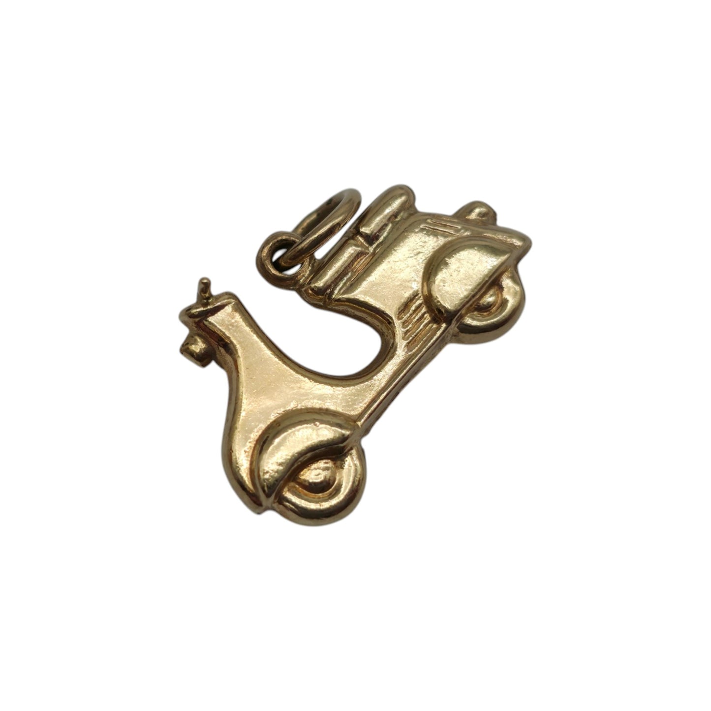 9ct 375 Yellow Gold Vespa Scooter Charm 1975 L 1.7 cm 0.8 g.