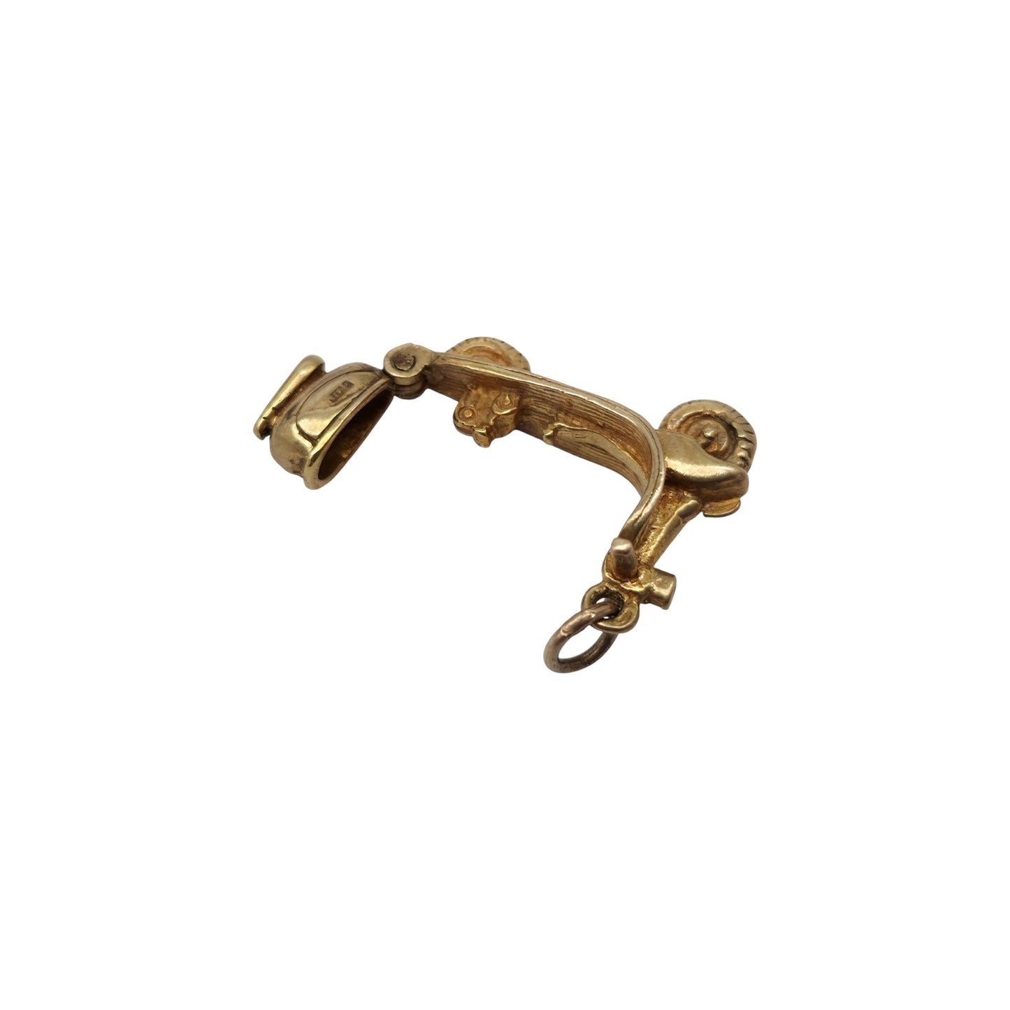 9ct 375 Yellow Gold Vespa Scooter Opening Charm 1963 L 2.0 cm 3.2 g.