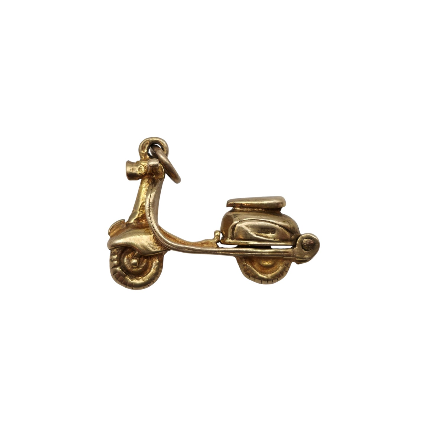 9ct 375 Yellow Gold Vespa Scooter Opening Charm 1963 L 2.0 cm 3.2 g.