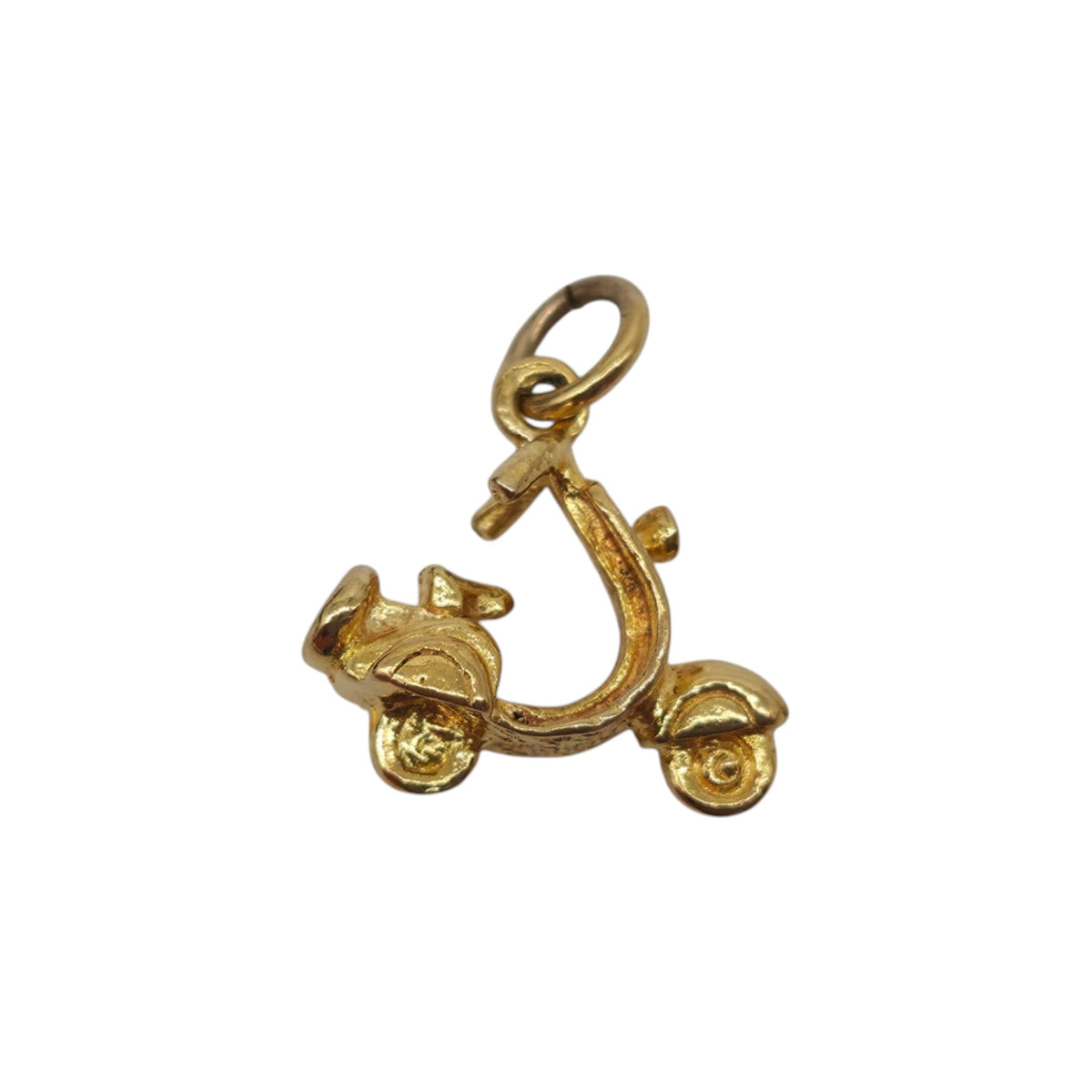 9ct 375 Yellow Gold Vespa Scooter Charm 1973 L 1.3 cm 1.5 g.