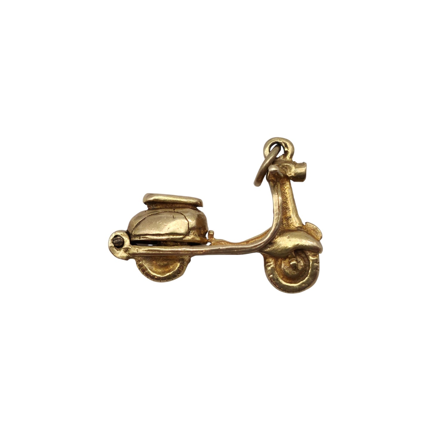 9ct 375 Yellow Gold Vespa Scooter Opening Charm 1963 L 2.0 cm 3.2 g.