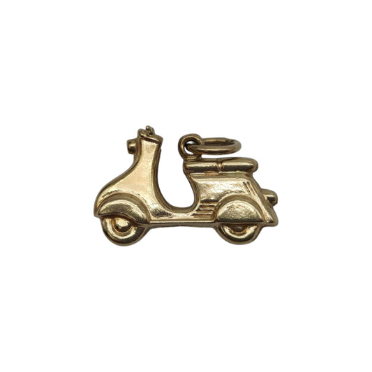 9ct 375 Yellow Gold Vespa Scooter Charm 1975 L 1.7 cm 0.8 g.