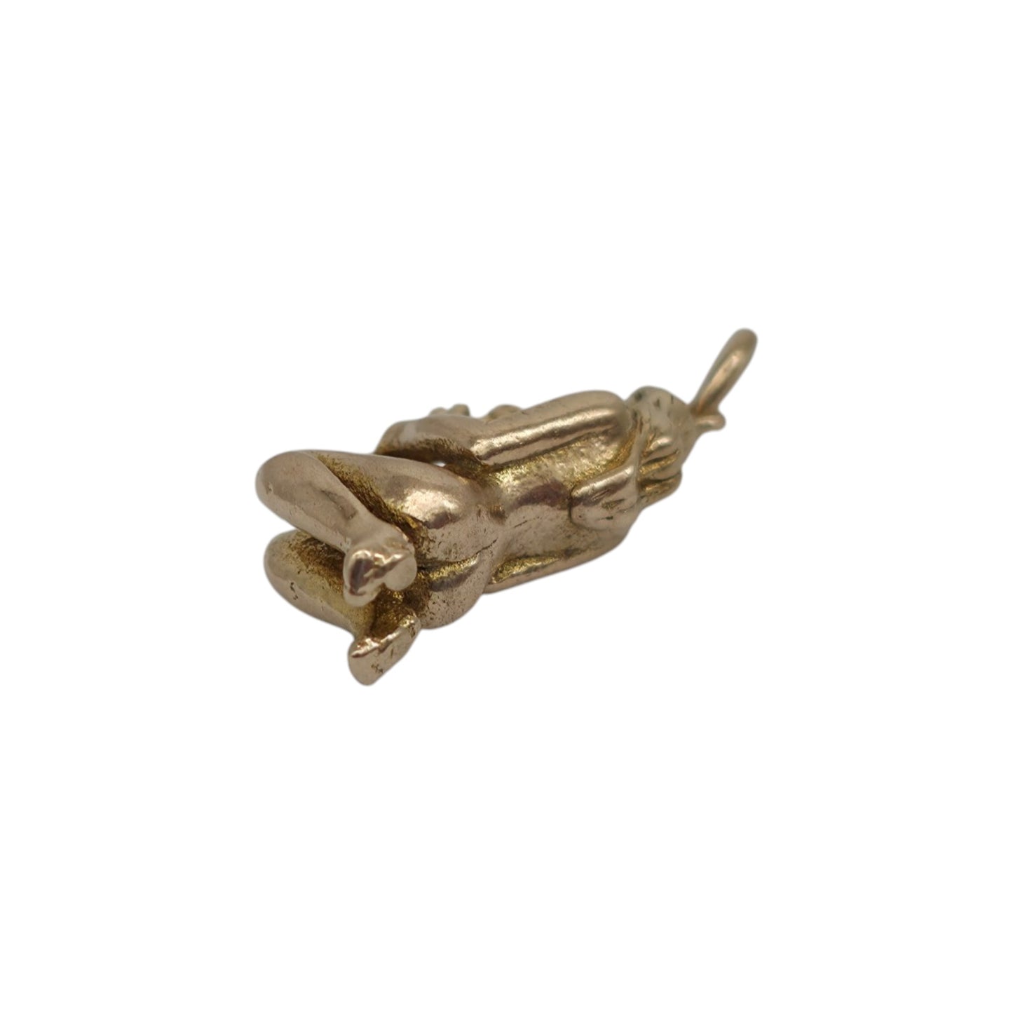 Cast 9ct 375 Yellow Gold Virgo Charm 1955 L 1.6 cm 2.8 g.