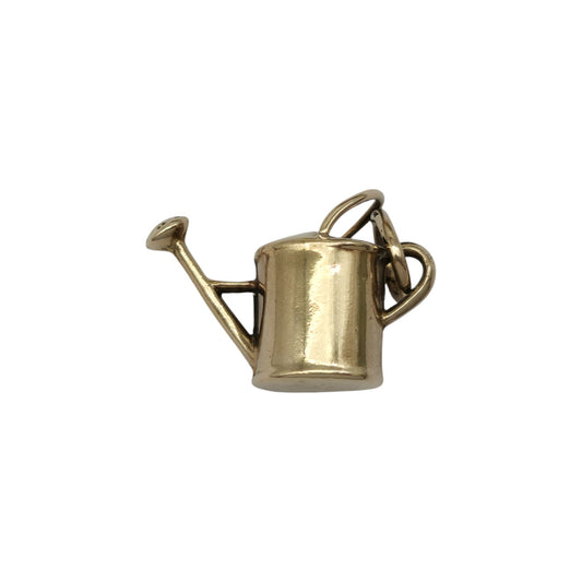 9ct 375 Yellow Gold Watering Can Charm 1967 L 1.5 cm 0.7 g.