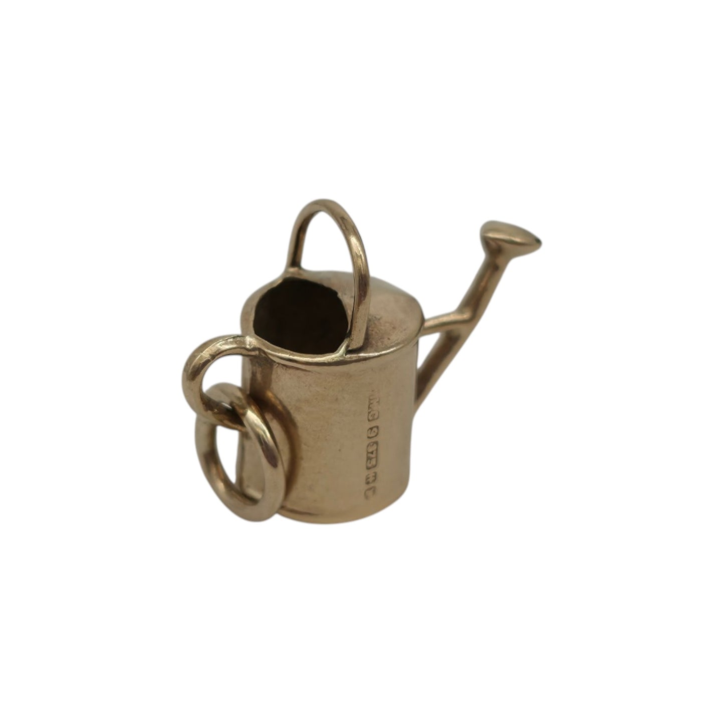 9ct 375 Yellow Gold Watering Can Charm 1971 L 1.4 cm 0.7 g.