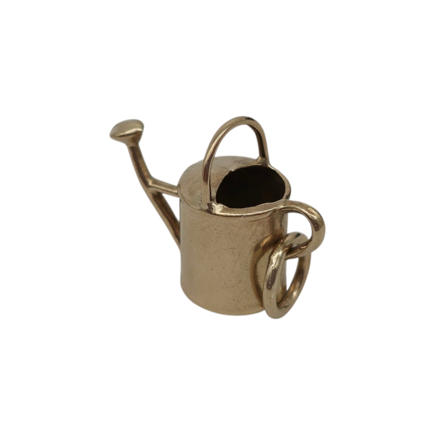 9ct 375 Yellow Gold Watering Can Charm 1971 L 1.4 cm 0.7 g.