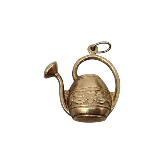 9ct 375 Yellow Gold Watering Can Charm 1966 L 2.2 cm 2.7 g.