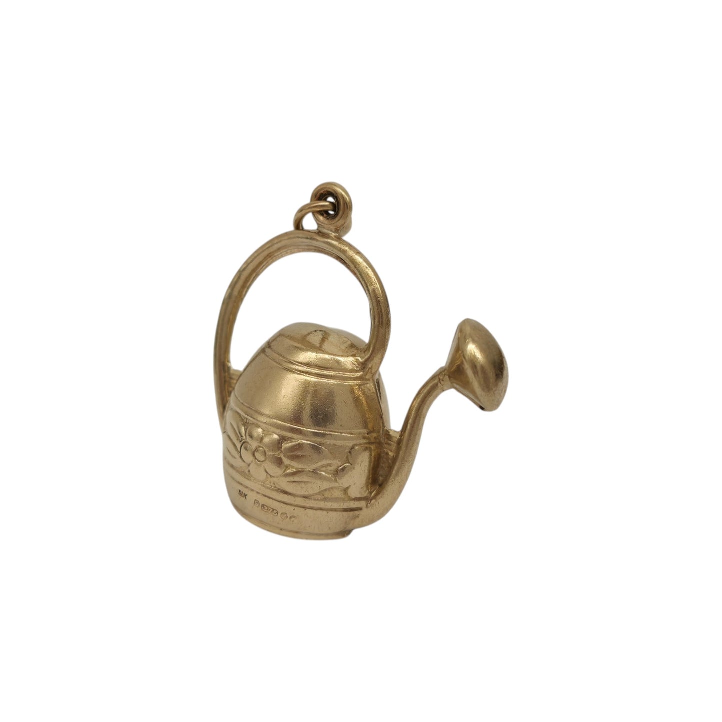 9ct 375 Yellow Gold Watering Can Charm 1966 L 2.1 cm 2.7 g.