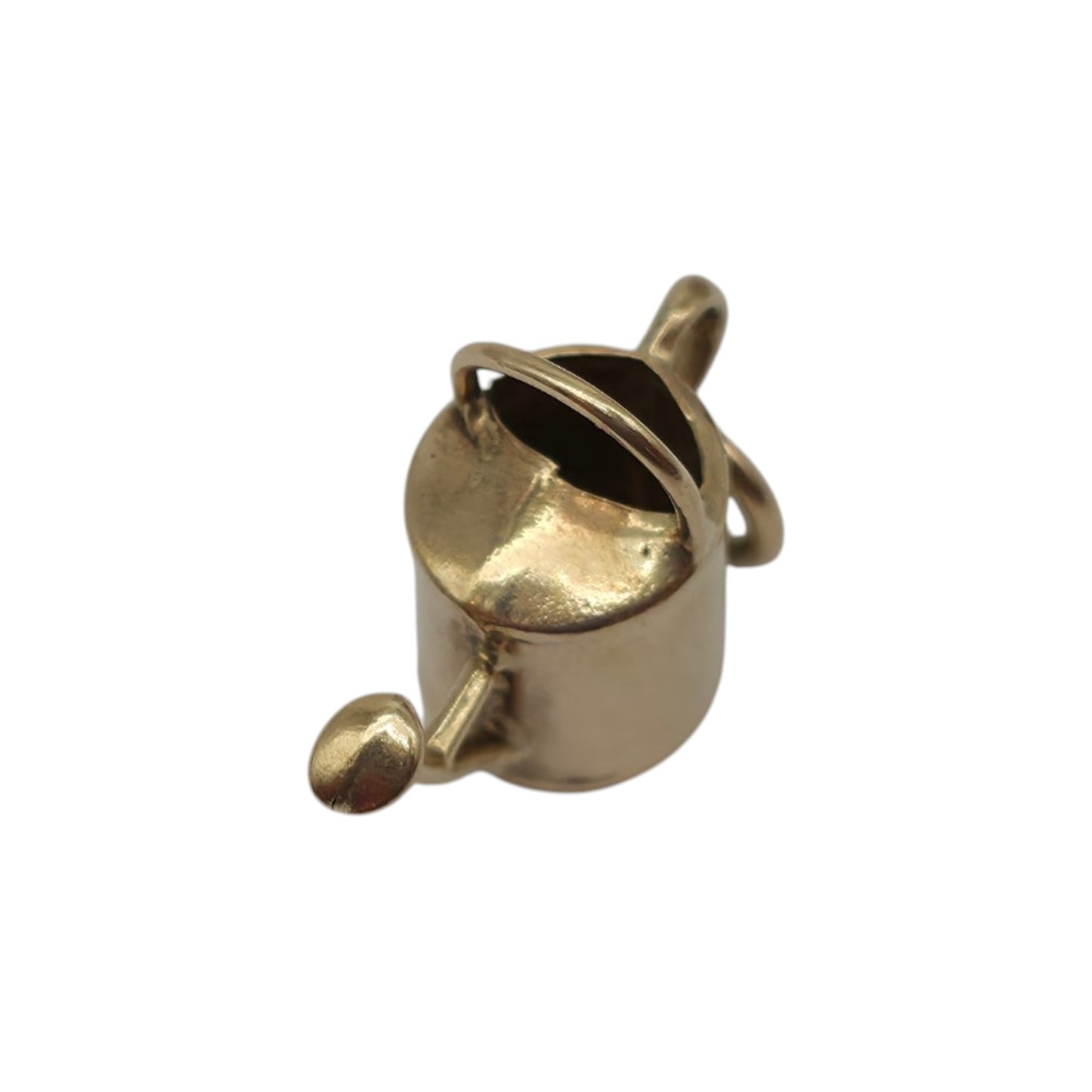 9ct 375 Yellow Gold Watering Can Charm 1971 L 1.4 cm 0.7 g.