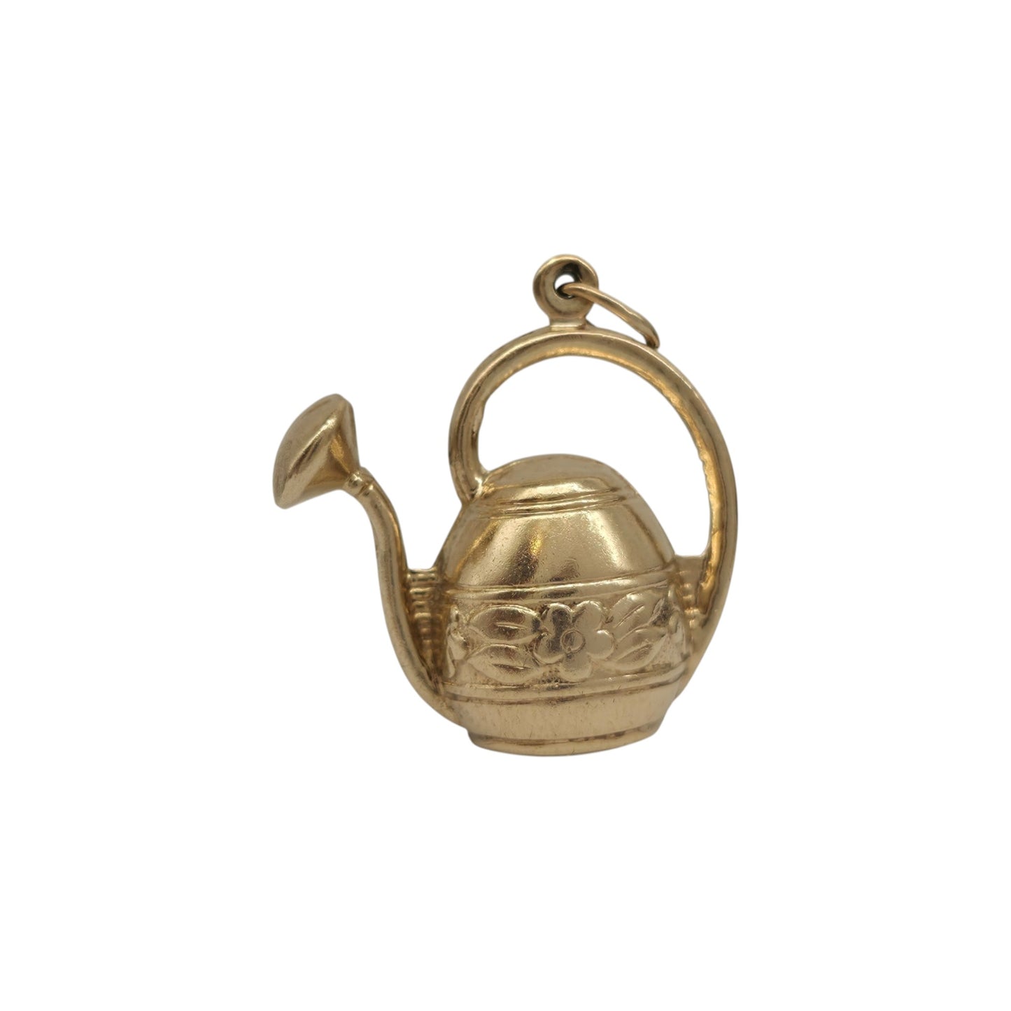 9ct 375 Yellow Gold Watering Can Charm 1966 L 2.1 cm 2.7 g.