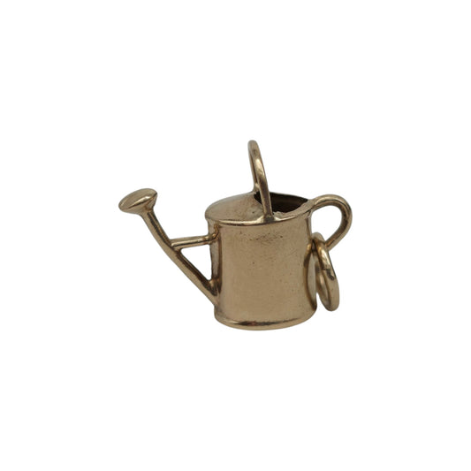 9ct 375 Yellow Gold Watering Can Charm 1971 L 1.4 cm 0.7 g.