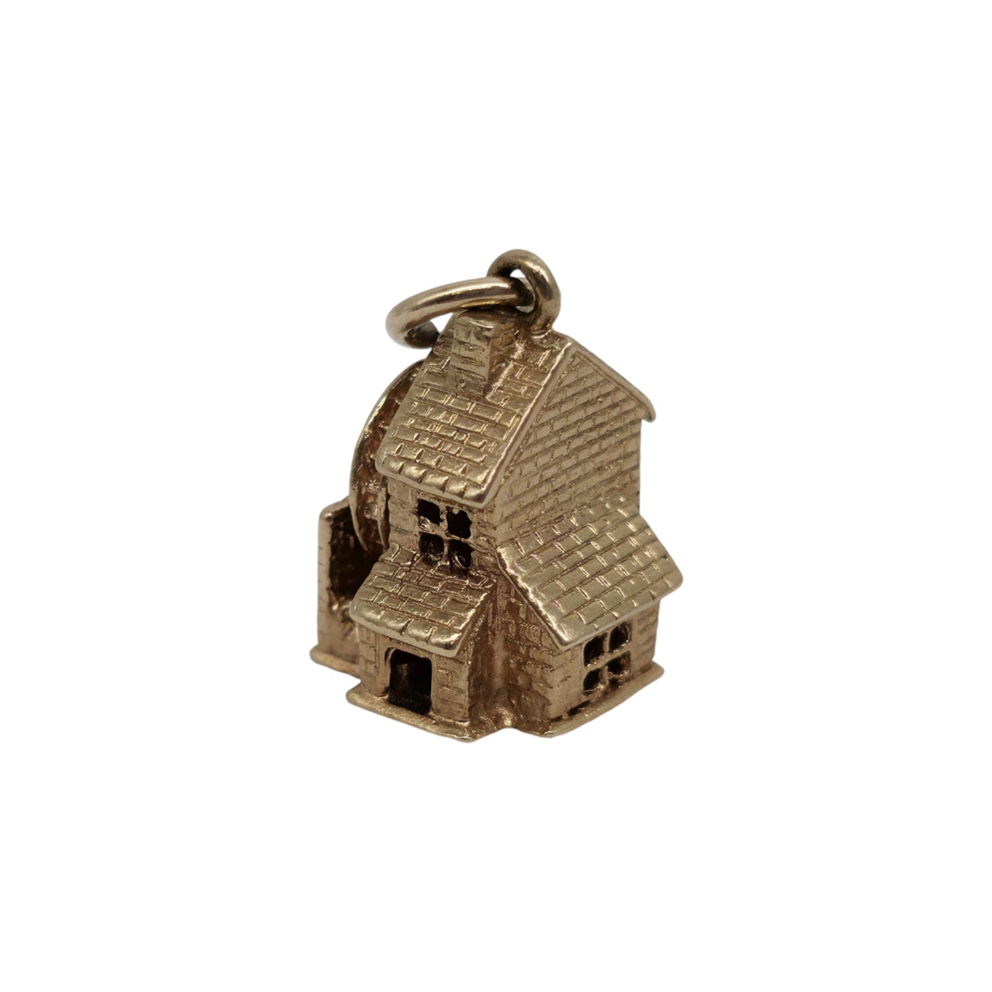 9ct 375 Yellow Gold Articulated Watermill Charm 1975 L 1.2 cm 3.8 g.