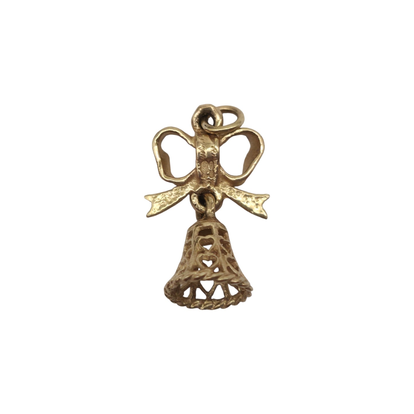9ct 375 Yellow Gold Wedding Bell Charm c.1990's L 1.4 cm 1.0 g.