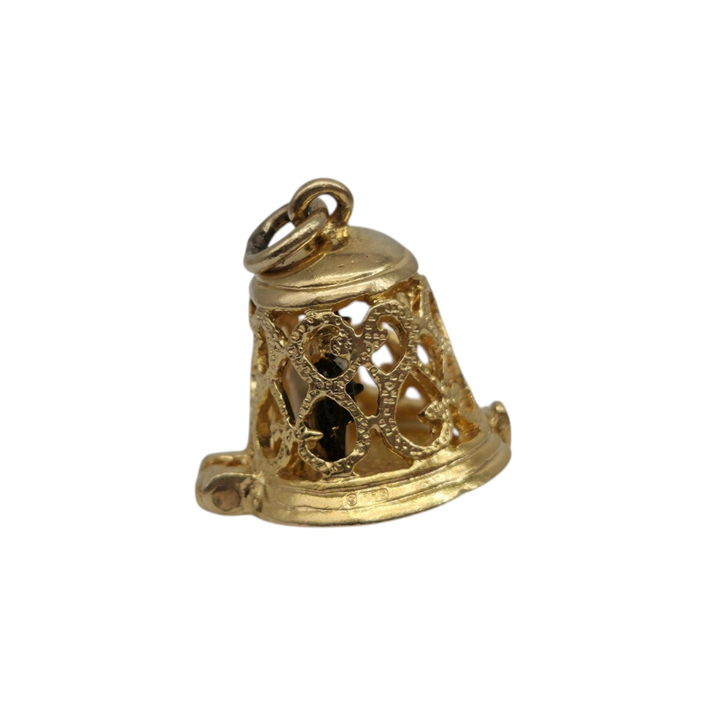 9ct 375 Yellow Gold & Enamel Wedding Ceremony Opening Charm 1966 L 1.2 cm 3.5 g.