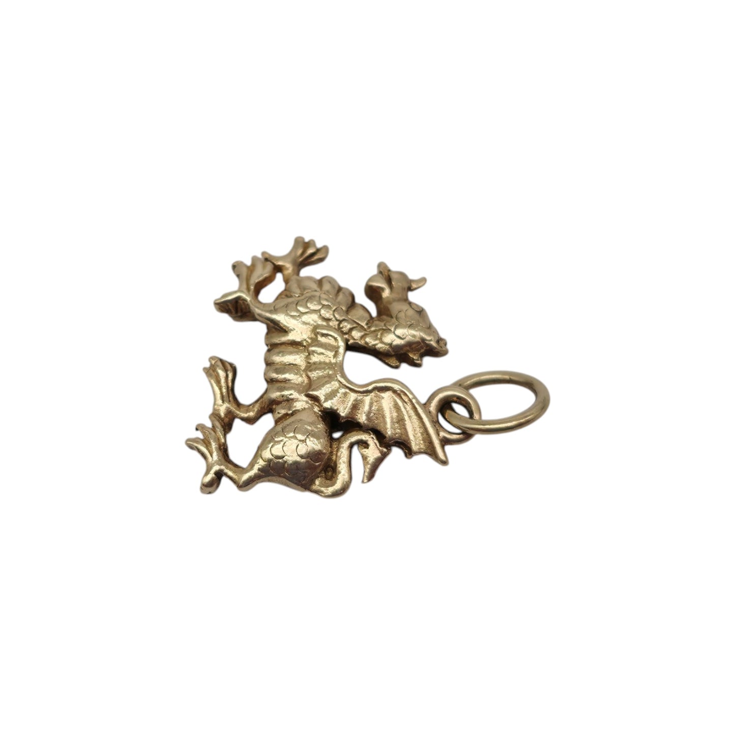 9ct 375 Yellow Gold Welsh Dragon Charm 1957 L 1.4 cm 2.0 g.