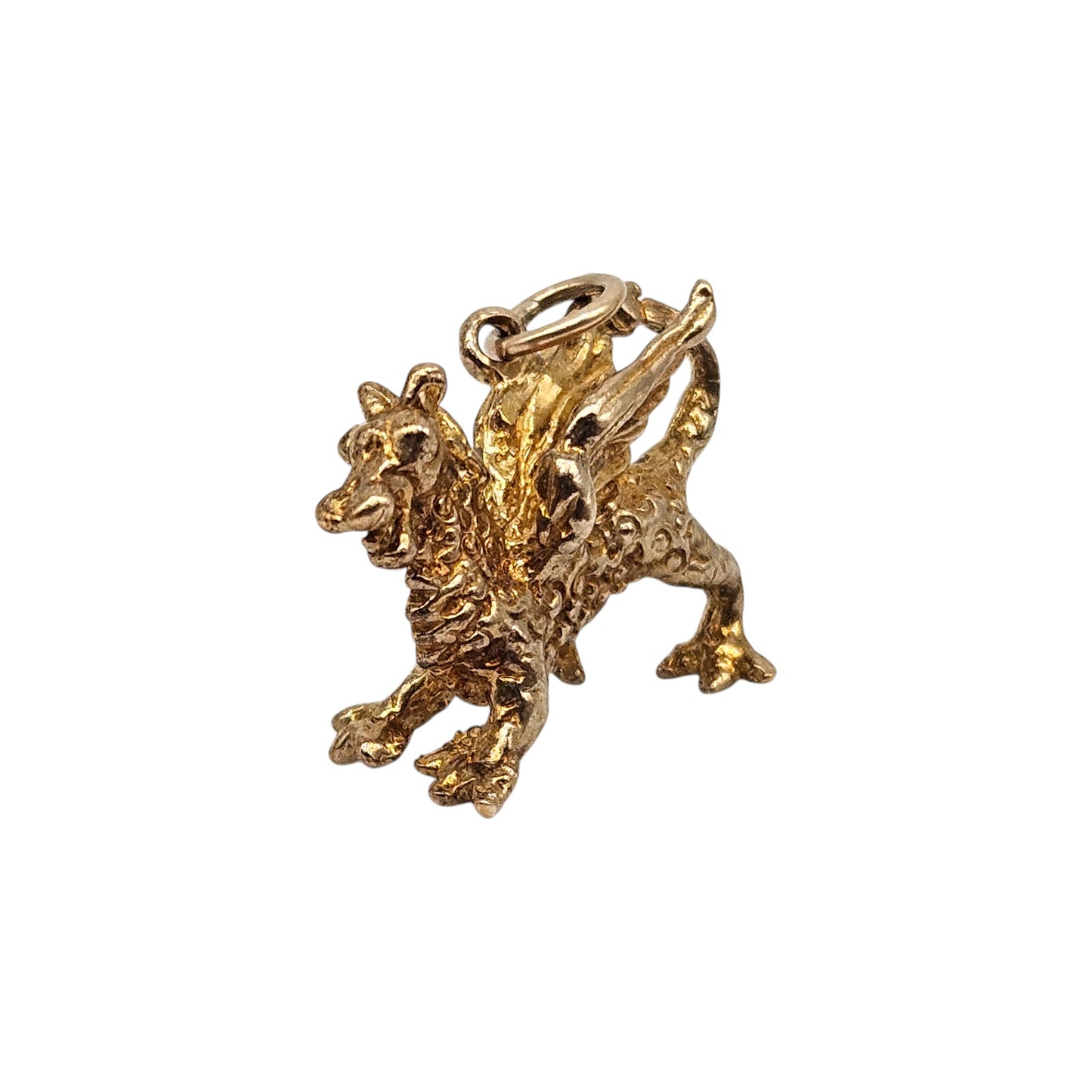9ct 375 Yellow Gold Welsh Dragon Charm 1978 L 2.0 cm 4.7 g.