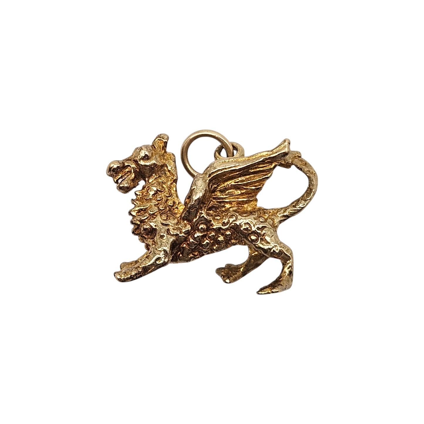 9ct 375 Yellow Gold Welsh Dragon Charm 1978 L 2.0 cm 4.7 g.