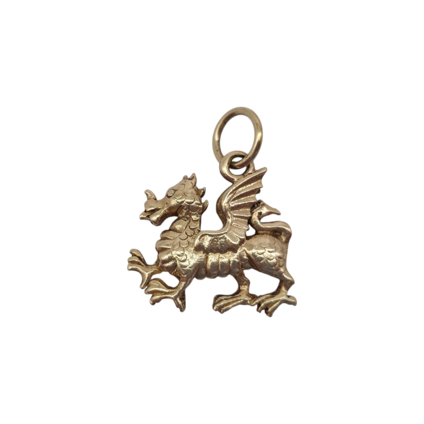 9ct 375 Yellow Gold Welsh Dragon Charm 1957 L 1.4 cm 2.0 g.