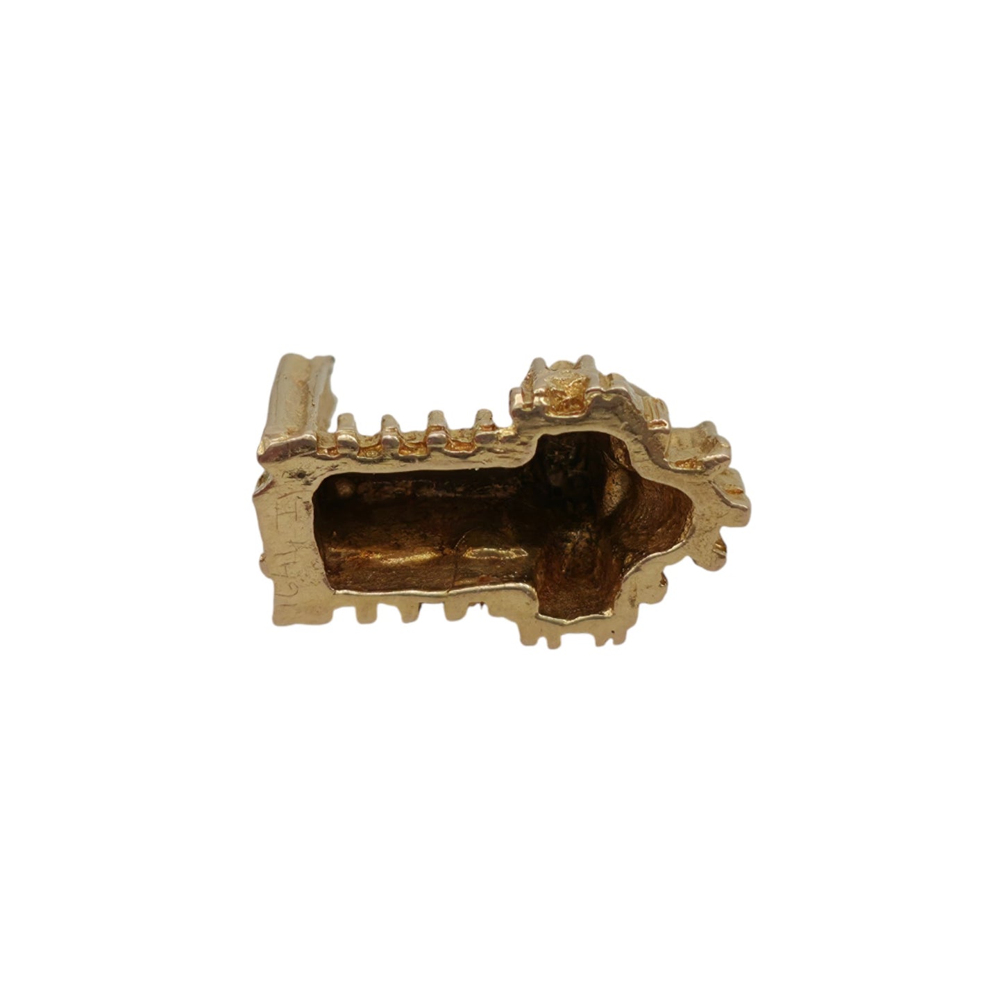 9ct 375 イエローゴールド ウェストミンスター寺院チャーム 1963年製 L 1.5 cm 2.6 g.