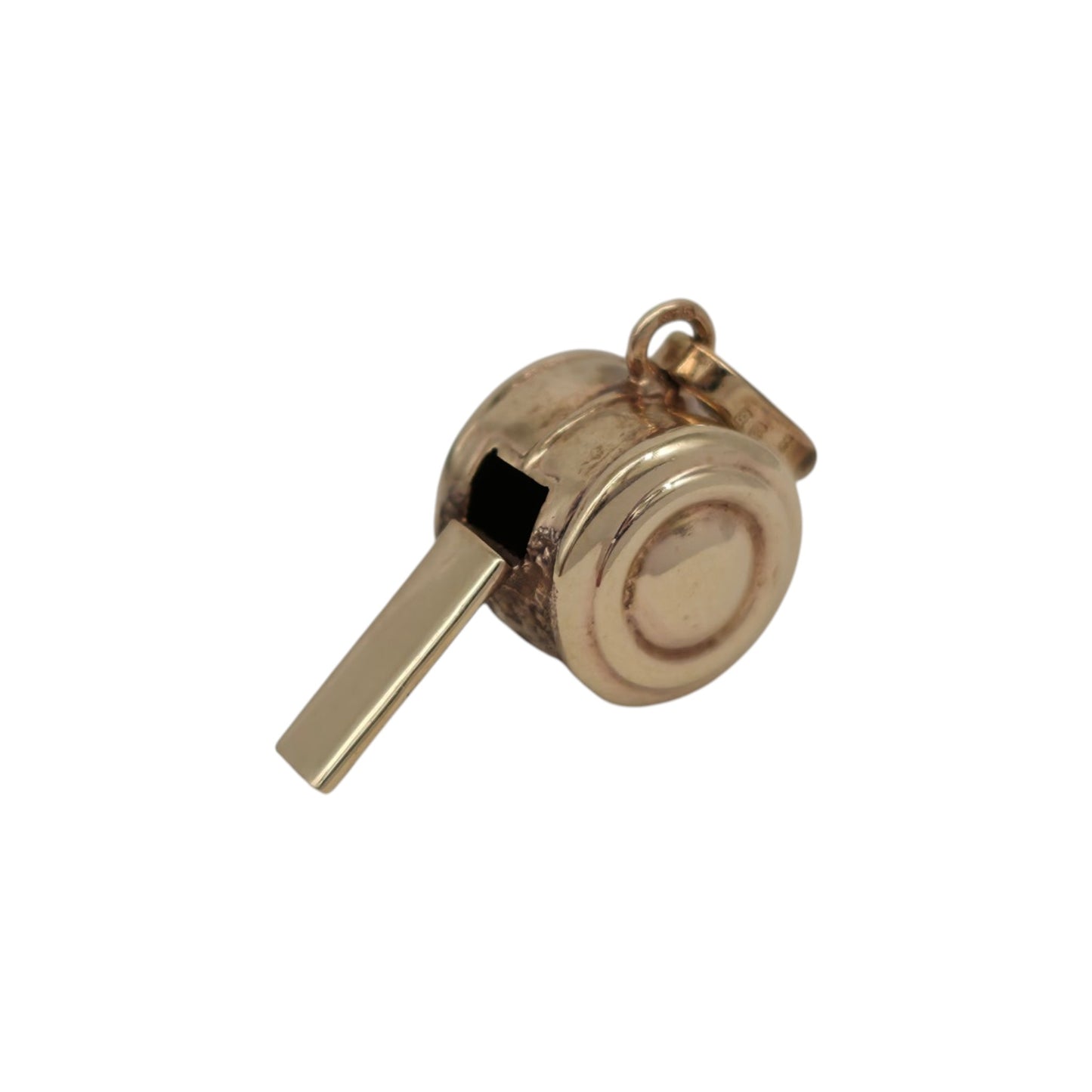 9ct 375 Yellow Gold Whistle Charm c.1976 L 1.4 cm 0.7 g.