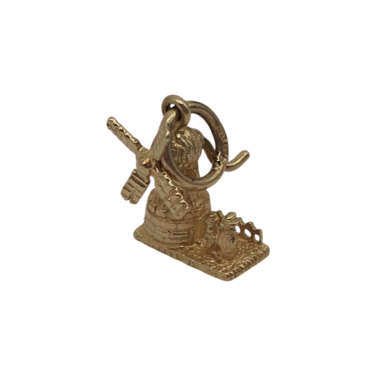 9ct 375 Yellow Gold Articulated Windmill Charm L 1.2 cm 1.7 g.