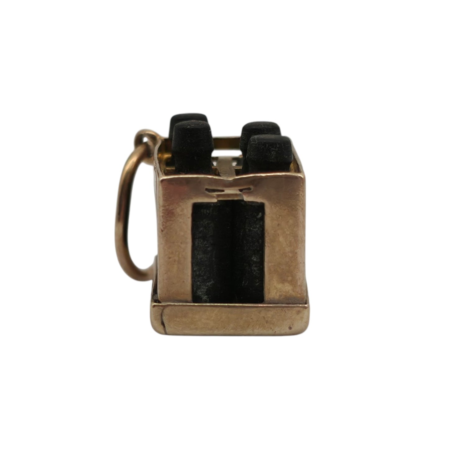 Unusual 9ct 375 Yellow Gold Wine Crate Charm 1947 L 1.3 cm 2.7 g.