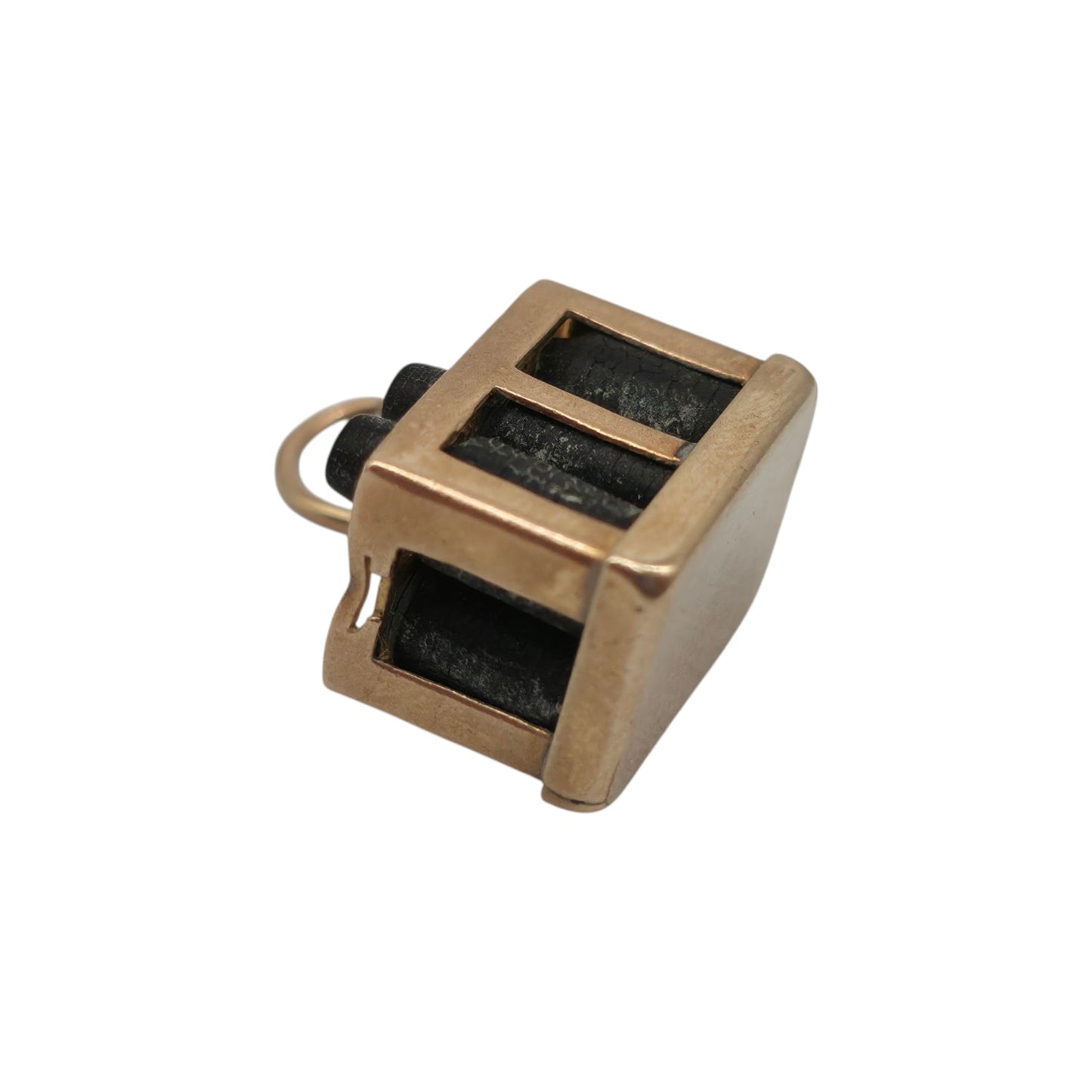 Unusual 9ct 375 Yellow Gold Wine Crate Charm 1947 L 1.3 cm 2.7 g.