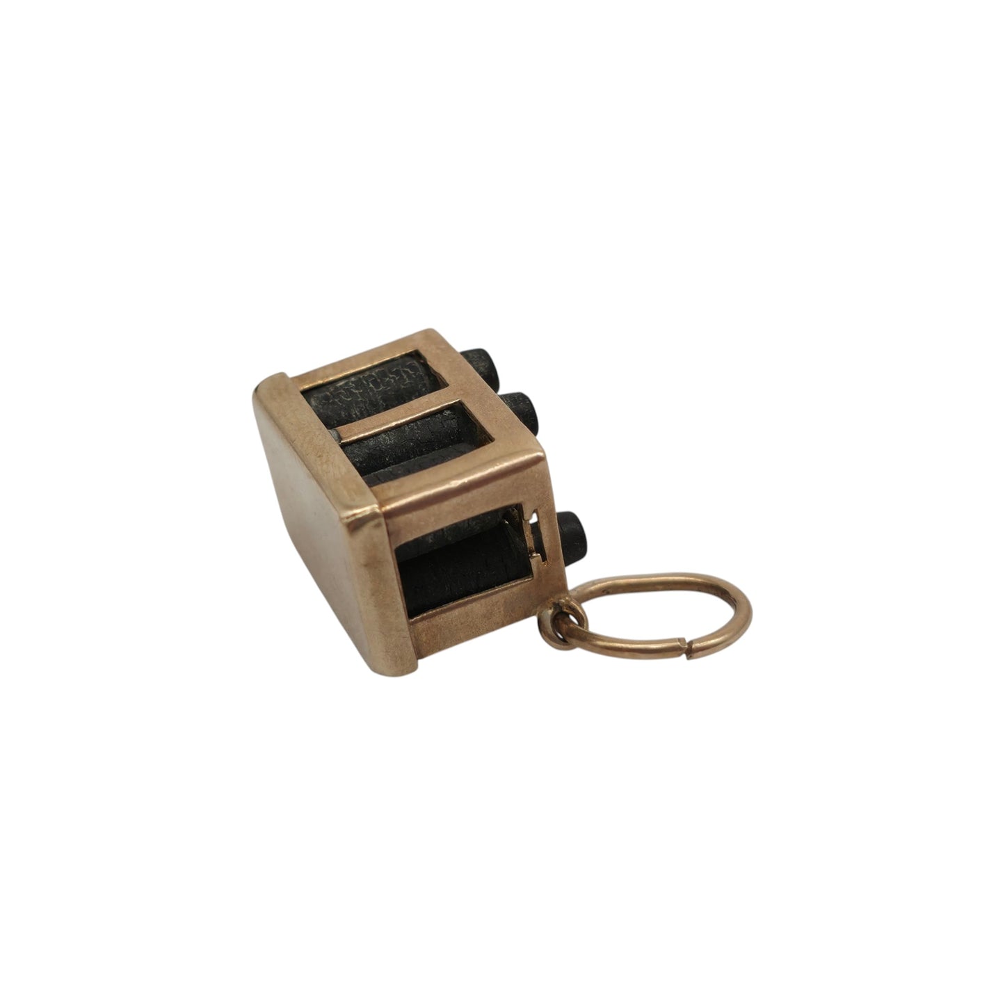 Unusual 9ct 375 Yellow Gold Wine Crate Charm 1947 L 1.3 cm 2.7 g.