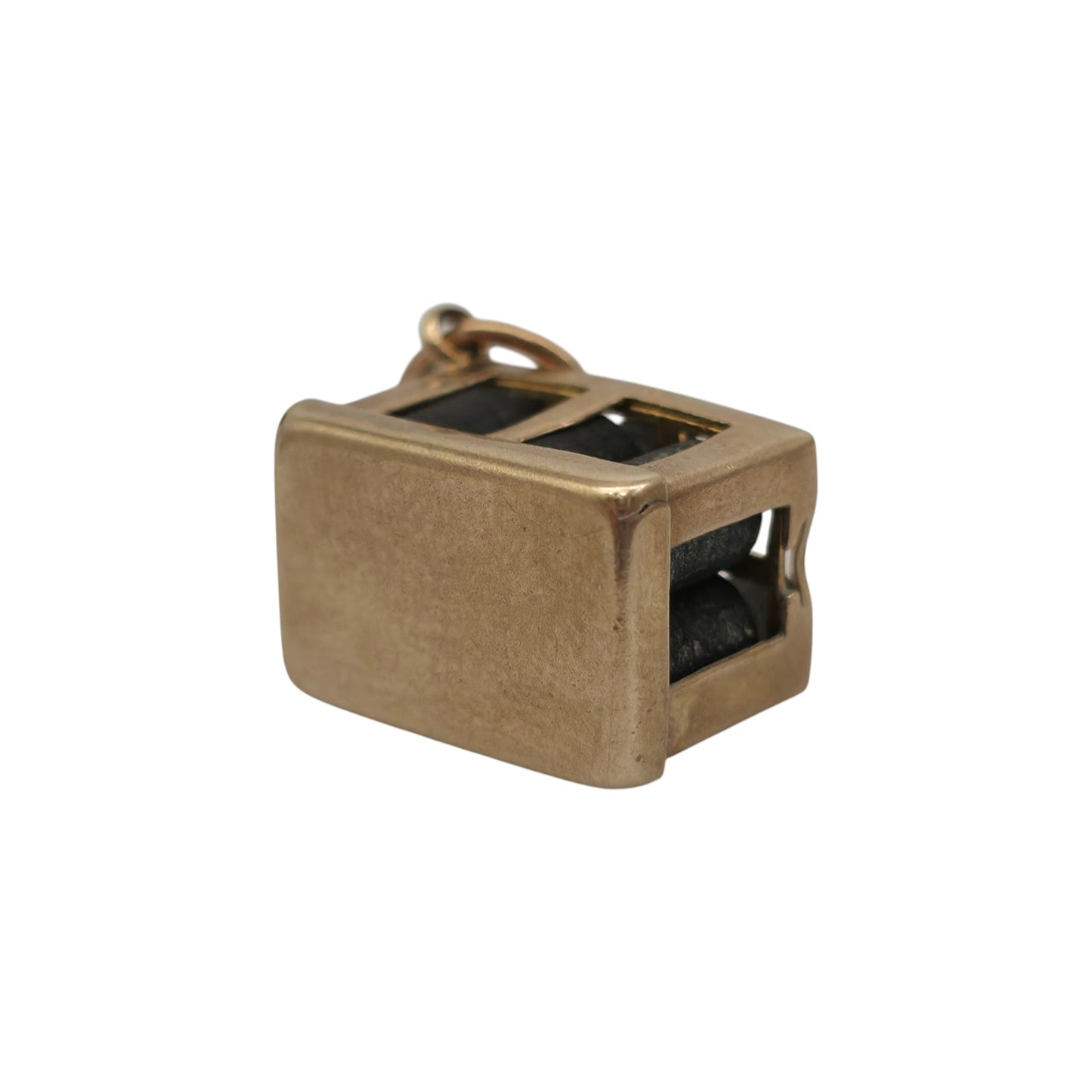 Unusual 9ct 375 Yellow Gold Wine Crate Charm 1947 L 1.3 cm 2.7 g.