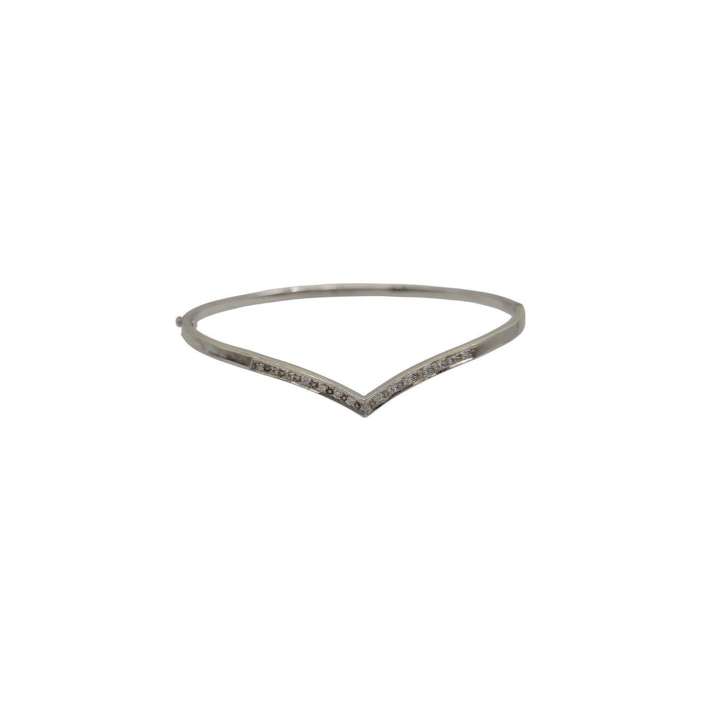 9ct 375 White Gold Wishbone Bangle 2003, 6.0 g.
