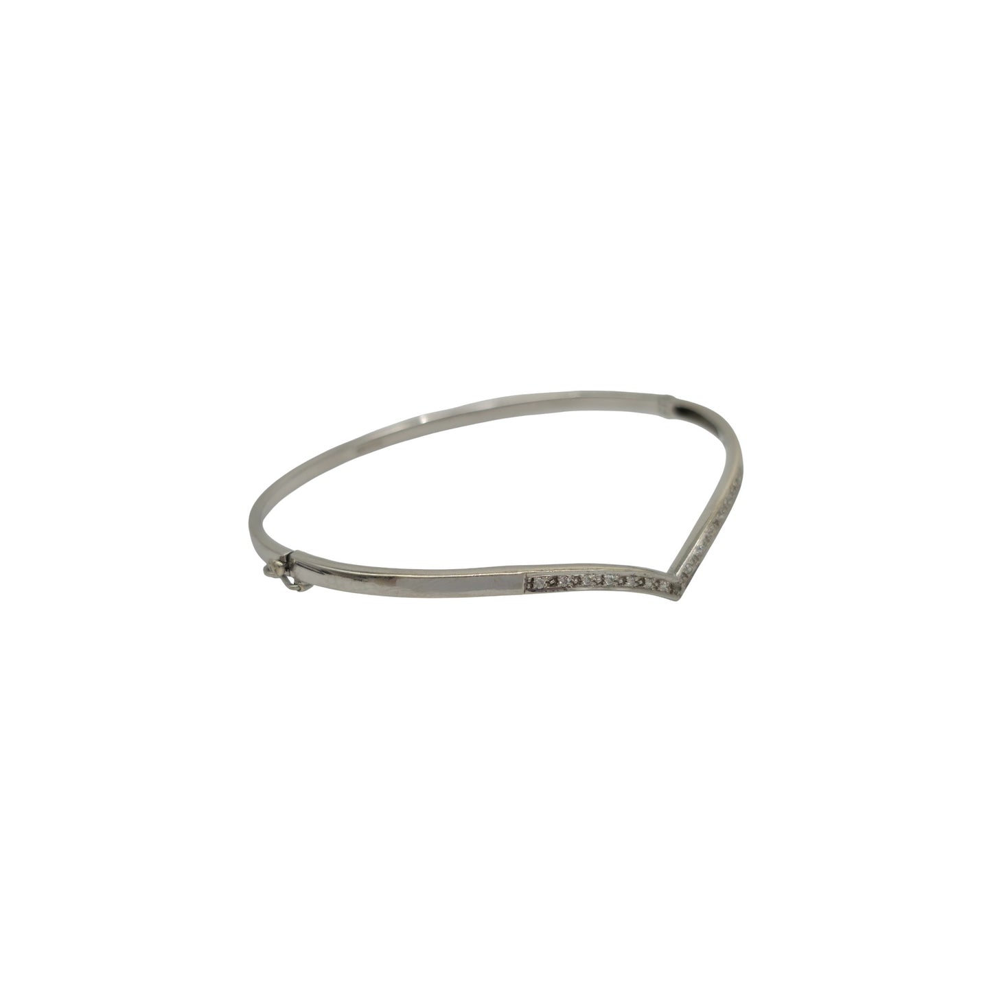 9ct 375 White Gold Wishbone Bangle 2003, 6.0 g.