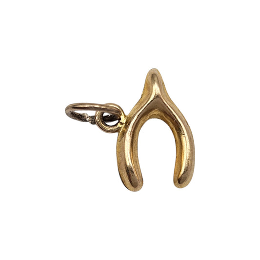 Petite 9ct Yellow Gold Wishbone Charm L 1.0 cm 0.3 g.
