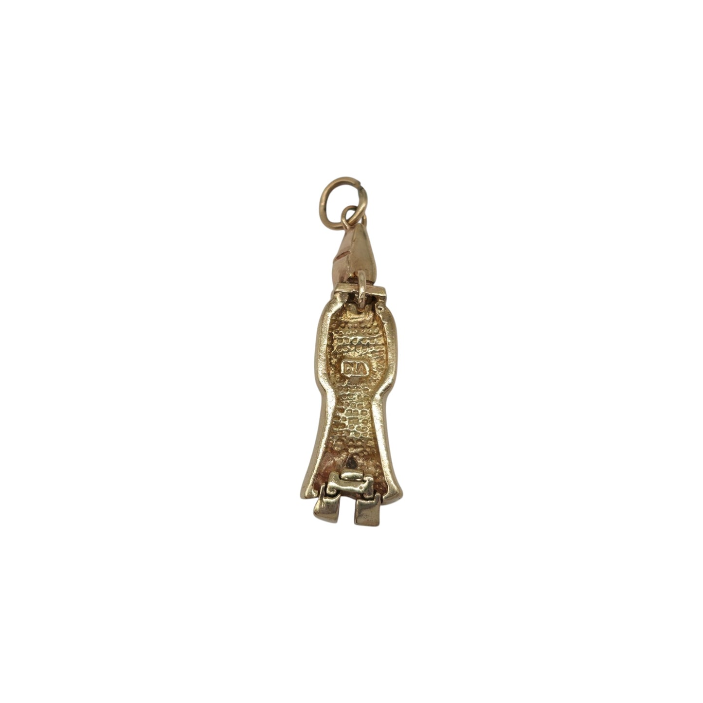 9金イエローゴールド 可動式魔法使いチャーム ダイヤモンド付き 長さ2.8cm 4.9g