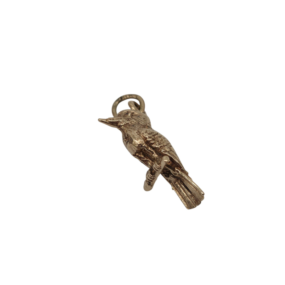 Cast 9ct Yellow Gold Woodpecker Charm L 1.9 cm 3.0 g.